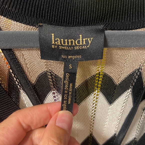 Laundry by Shelli Segal Metallic Chevron Knit Dress - Picture 6 of 7